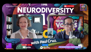 The YouTube thumbnail for the Neurodiversity Voices Podcast episode featuring Felicia M. L. Davis.